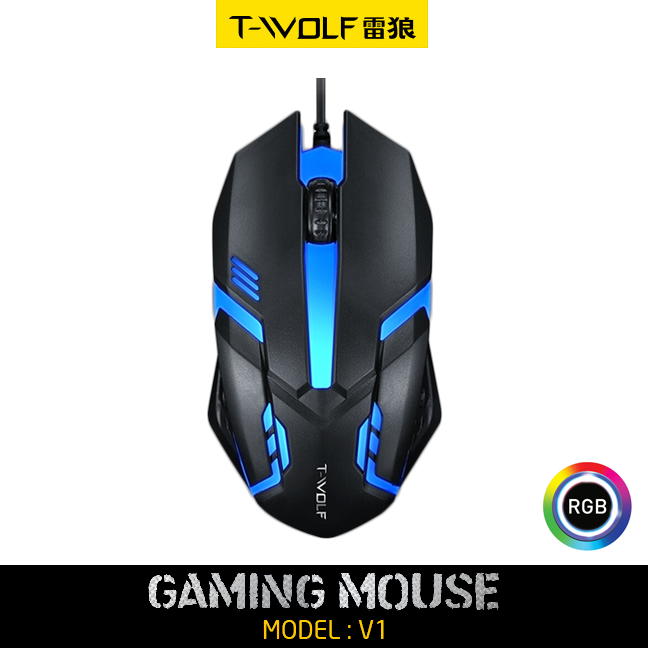 T-WOLF V1 Gaming Mouse Wired Mouse RGB Adjustable DPI - Image 2