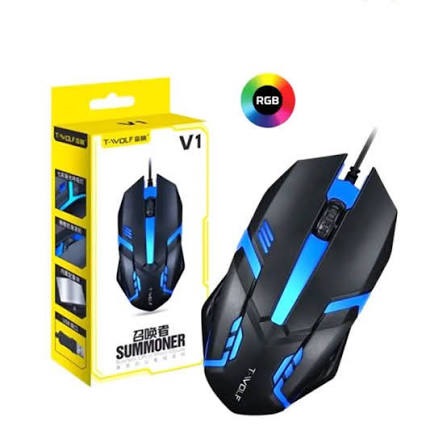 T-WOLF V1 Gaming Mouse Wired Mouse RGB Adjustable DPI